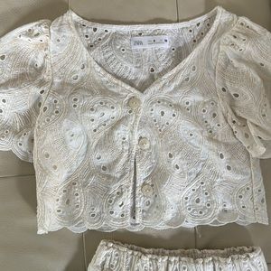 Zara crop top pant set sz 8